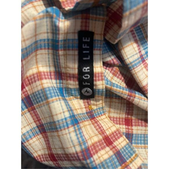 Marmot Mens Yellow Red Plaid For Life Short Sleeve Button-Down Shirt Size XL - Picture 8 of 9